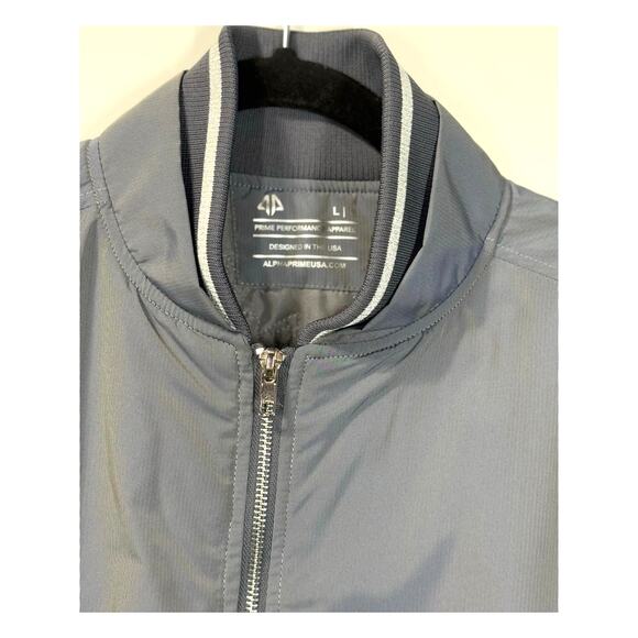 Rydell Bomber Jacket Alpha Prime Slim Silver Y2K Preppy Festival Women Large - Picture 5 of 10